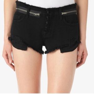 Hudson Black Rebel Cut Off Button Fly Jeans Shorts Womens Size 27